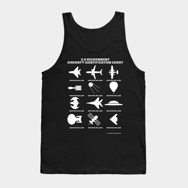 Funny UFO Weather Balloon Tank Top by ThreadWeird Apparel Company